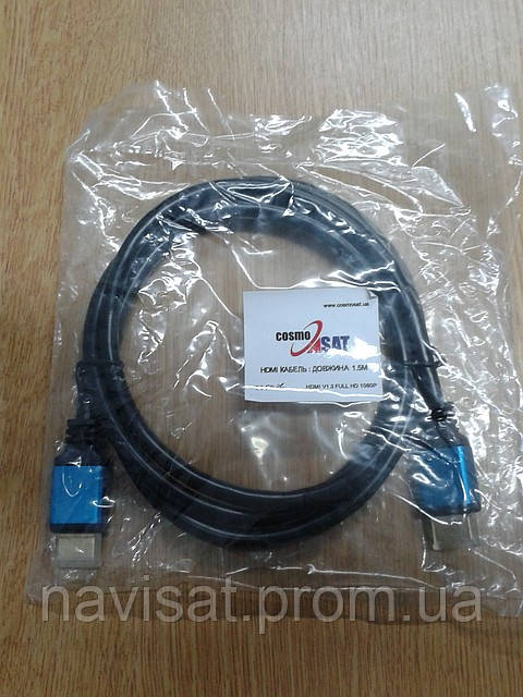 Кабель HDMI - HDMI CosmoSAT 30AWG H8010 1.5 м (черн.синий) - фото 2 - id-p14637684