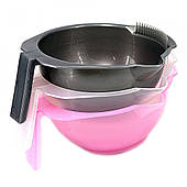 Миска для фарбування волосся, масок, фарб, кератину, пластикова з зубчиками (MP3) чорна