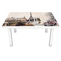 Вінілова наклейка на стіл Прованс Мощені вулиці (на меблі інтер'єрна ПВХ плівка 3Д) коричневий 600*1200мм