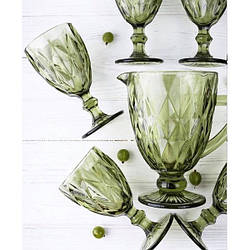 Набір глечик і келихи 7 предметів кубки Смарагд зелений