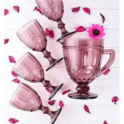 Комплект глечик і келихи DS Vintage pink 7 предметів