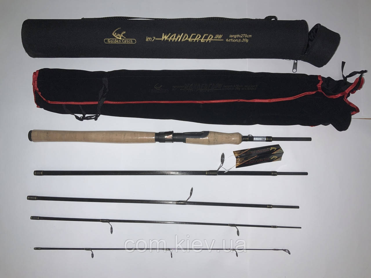 Компактний Спінінг штекерний Wanderer 2.7 m 5-20 g Golden Catch + тубус