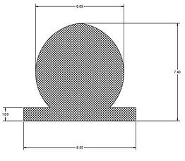 Шнур силіконовий профільний 7,4х8,5 мм БЕЖЕВИЙ