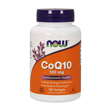 Коензим Co-Q10 Нау Фудс / Now Foods CoQ10 100 mg 150 гелієвих капсул