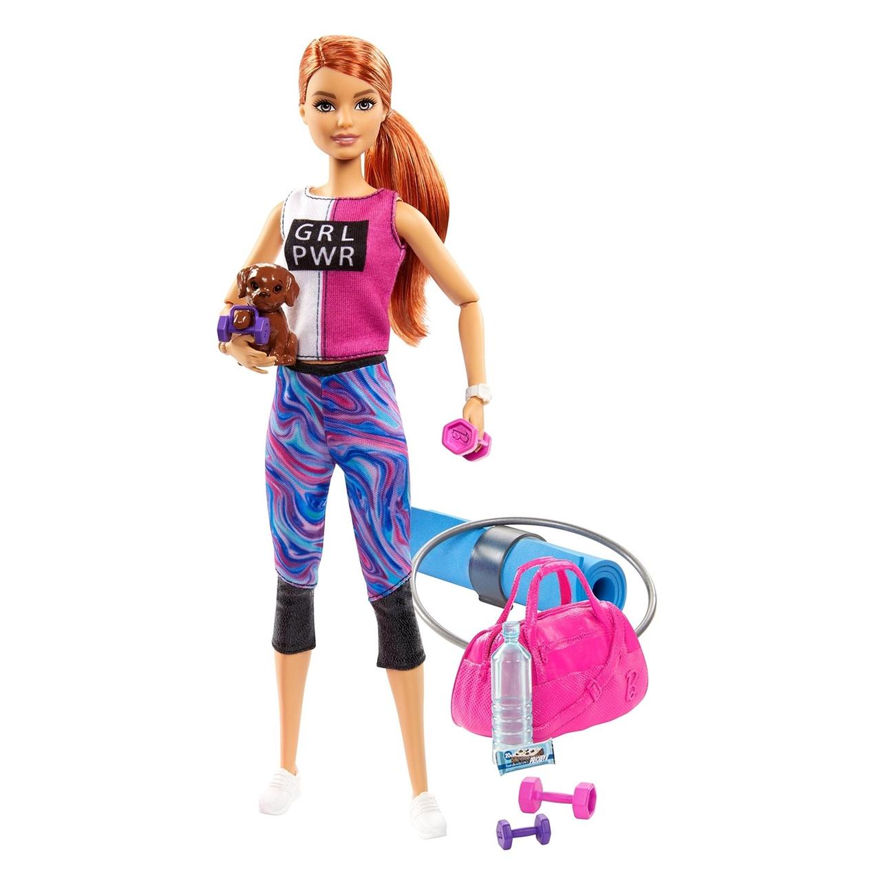 Кукла Барби Фитнес Barbie Fitness Doll, Red-Haired, with Puppy Accessories