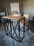 Барний стіл і стільці з металу в стилі ЛОФТ Лофт підійде для барів, кафе, кухні та просто Вашої оселі, фото 3