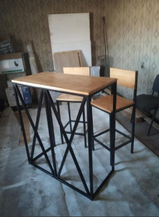 Барный стол и стулья из металла в стиле ЛОФТ Лофт подойдет для баров, кафе, кухни и просто Вашего дома - фото 3 - id-p1239868634