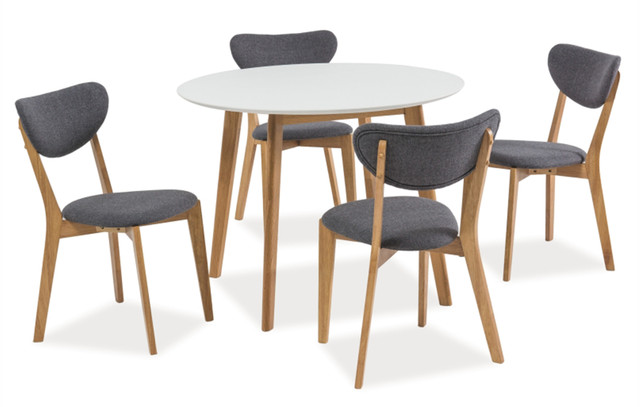 Стол круглый дуб в скандинавском стиле Signal MOSSO II 100см с деревянными ножками