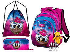 Комплект шкільний для дівчинки рюкзак пенал і сумка Winner One Совонька R2-162