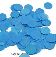 Конфетти круглые бумажные 10 г 2,5 см голубой