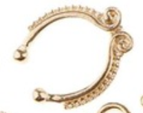 Фейк септум позолота. Сережки в ніс обманка. Імітація пірсингу септуму