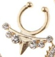 Фейк септум позолота. Сережки в ніс обманка. Імітація пірсингу септуму