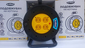 Подовжувач на котушці Svittex 25м 2х1,5