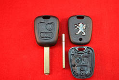 Корпус ключа Peugeot 107, 208 Partner, ключ 2 кнопки лезо VA2