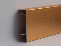 Плинтус алюминиевый напольный золото глянцевое брашированое 60мм 2,5м