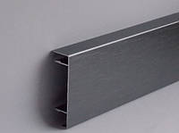 Алюминиевый напольный плинтус Дарк Грей брашированый 60мм 2,5м