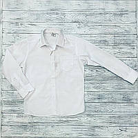Рубашка детская белого цвета с длинным рукавом для мальчика