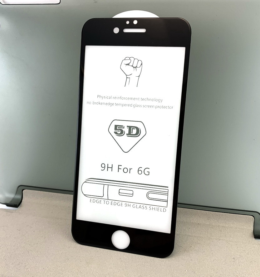 IPhone 6, 6s захисне скло на телефон протиударне full glue Black чорне