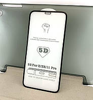 IPhone X, XS, 11 Pro защитное стекло на телефон противоударное 5D Black черное