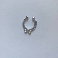 Фейк септум сріблястий. Сережки в ніс обманка. Імітація пірсингу септуму