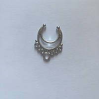 Фейк септум сріблястий. Сережки в ніс обманка. Імітація пірсингу септуму