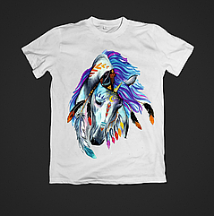 Футболка жіноча з веселим принтом Horse