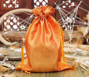 Мішечок для карток Таро із сатину жовтогарячий