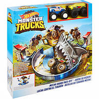 Ігровий набір Hot Wheels Небезпечний опір акулі Monster trucks FYK14