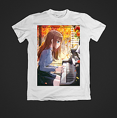 Футболка жіноча з веселим принтом Piano