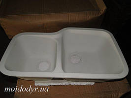 Мийка кухонна гранітна двухчашева  Sanitec (Sinmar) 380x670x200