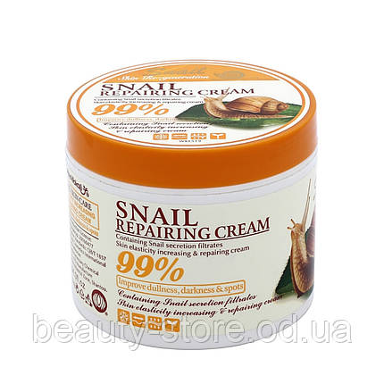 Відновлювальний крем для обличчя з муцином равлики Snail Repairing Cream 99% 115g ліфтинг ефект, фото 2