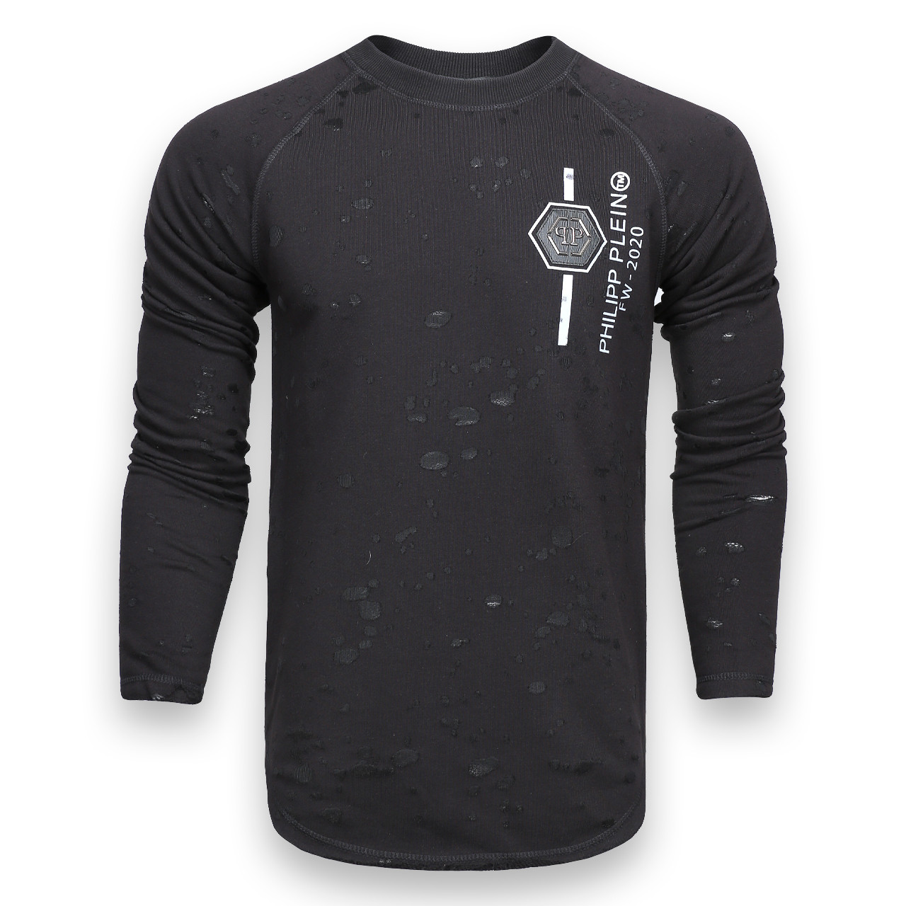 Світшот чорний PHILIPP PLEIN патч #4 Р-2 BLK XS(Р) 20-517-212-004