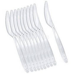 Ніж столовий, прозорий - 100шт/уп