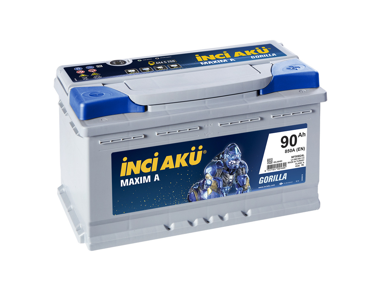 Акумулятор Inci Aku MaximA Gorilla 90Ah/850A R+ автомобільний (Інджі Акю) L4 090 085 013 АКБ Туреччина НДС, фото 1