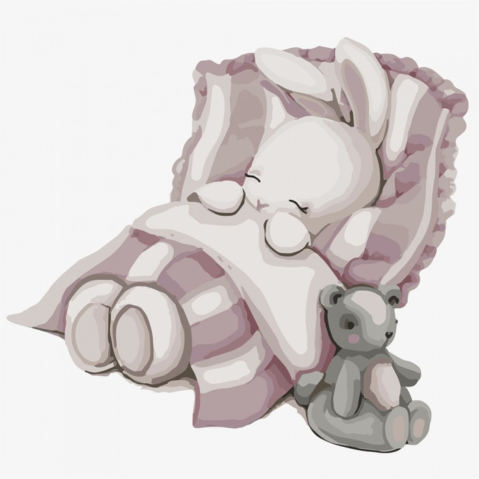 Картина mebelime mebelime за номерами. "На добранііч, зайка" 30 * 30см KHO2339, фото 1