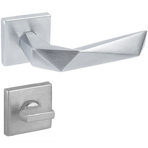 Ручка дверна DND by Martinelli LUXURY 02 + накладка під WC матовий хром, фото 1