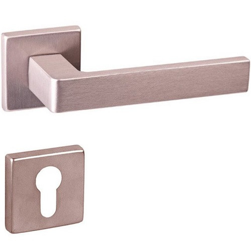 Ручка дверна DND by Martinelli QUATTRO 02-Z + накладка під циліндр матовий нікель, фото 1