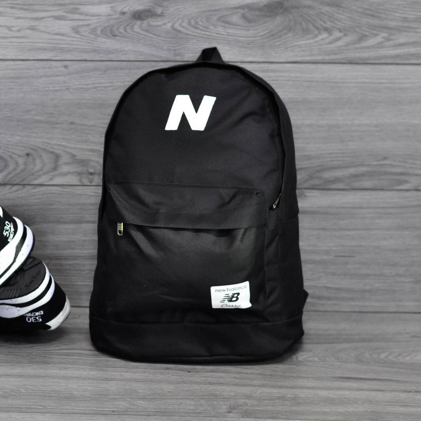 Молодежный городской, спортивный рюкзак, портфель New Balance, нью бэланс. Черный