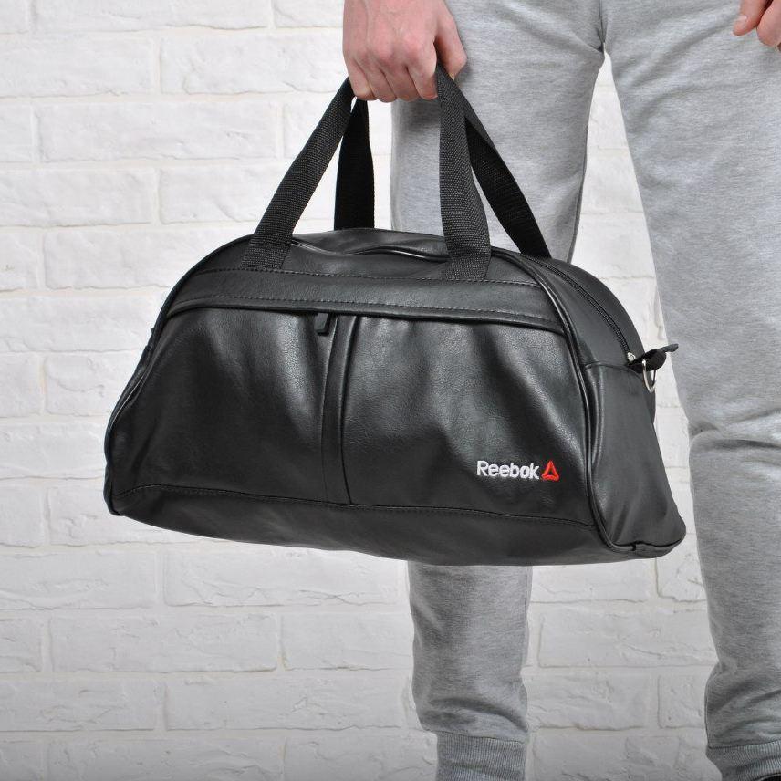 Фітнес-сумка рібок, Reebok для тренувань. Чорна | Кожзам