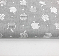 Польська бязь "яблучка білі на сірому", фото 2