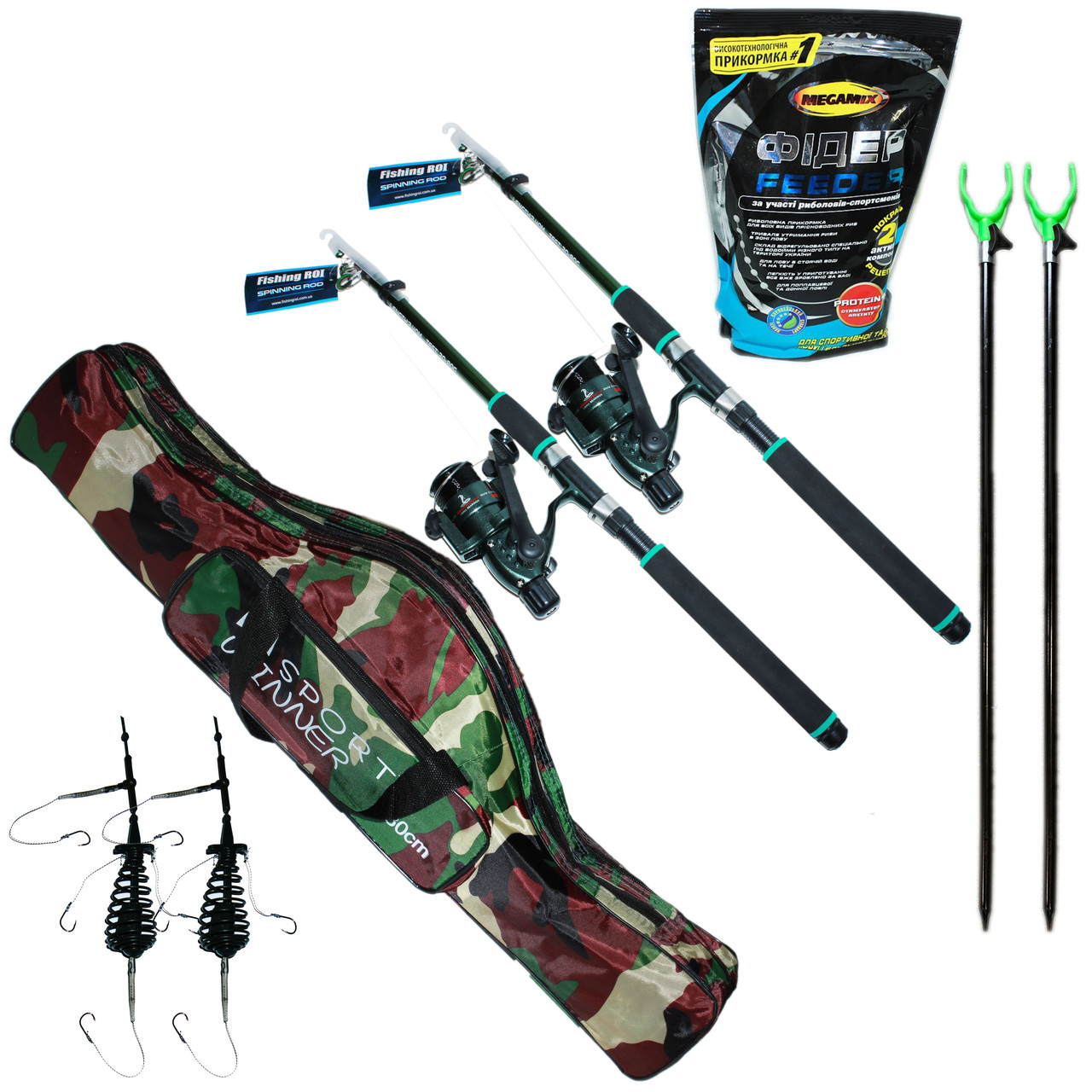 Рибальський набір 2 спінінги Reflex 2.40 м. + чехол