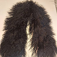 Опушка из натурального меха ламы Черный 75 см