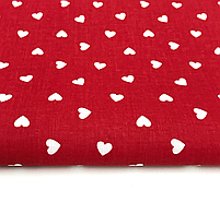 Польська бязь "серця дрібні білі на червоному", фото 2