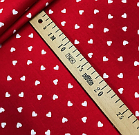 Польська бязь "серця дрібні білі на червоному", фото 3