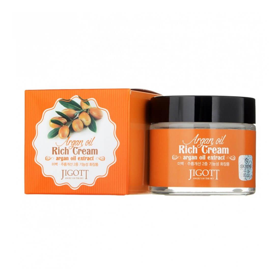 Поживний крем для обличчя з аргановою олією Jigott Argan Oil Rich Cream 70 мл, фото 1