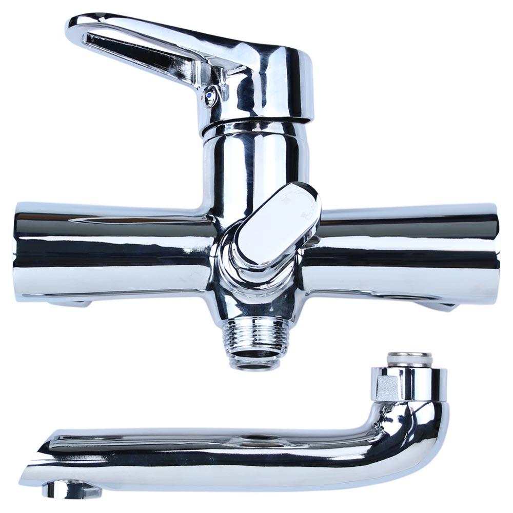 Смеситель HK Ø35 для ванны гусак прямой 150мм дивертор встроенный картриджный AQUATICA (HK-2C130C), фото 4