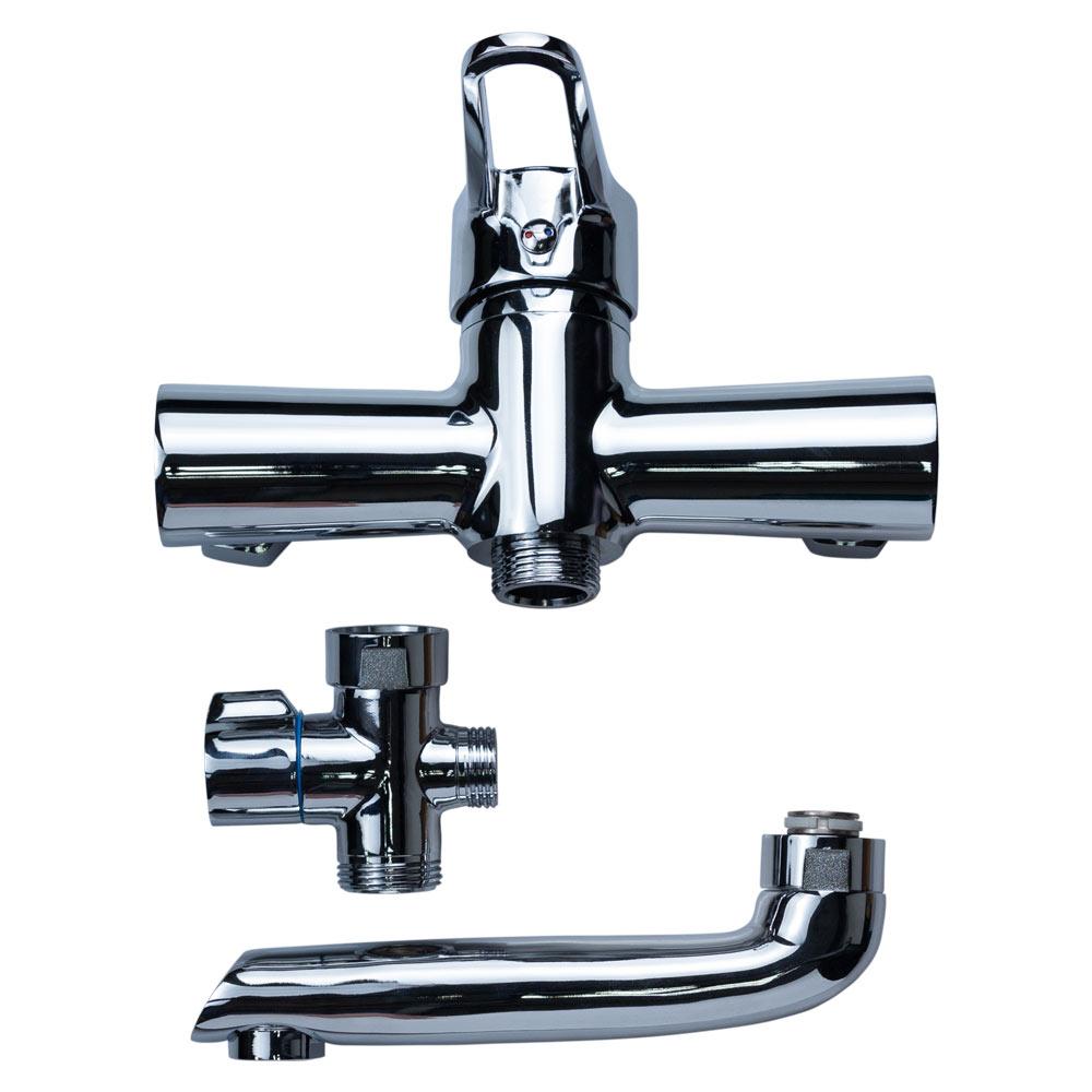 Смеситель для ванны AQUATICA (HL Ø35, гусак прямой 150 мм, дивертор выносной картриджный), фото 3