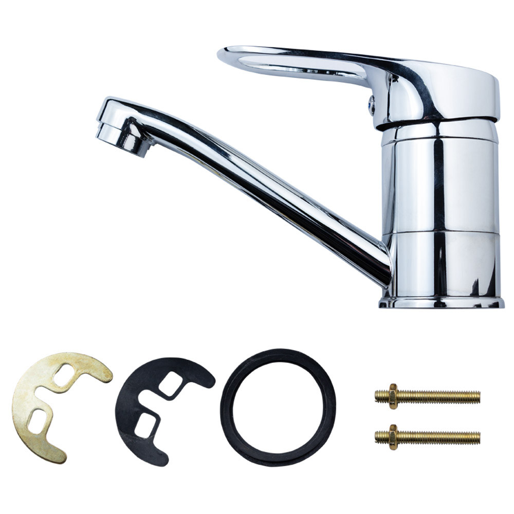 Змішувач кухонний AQUATICA (гусак прямий 150 мм, MJ Ø40, на шпильці) для кухні, фото 3