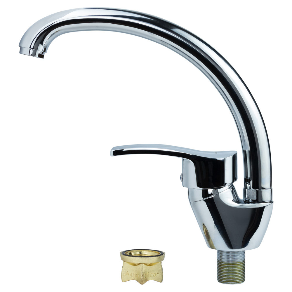 Смеситель кухонный AQUATICA (ML Ø40, гусак ухо на гайке) для кухни, фото 3