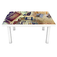 Наклейка на вінілова стіл Ретро Фотографії ПВХ плівка для меблів інтер'єрна 3D Вінтаж бежевий 600*1200 мм